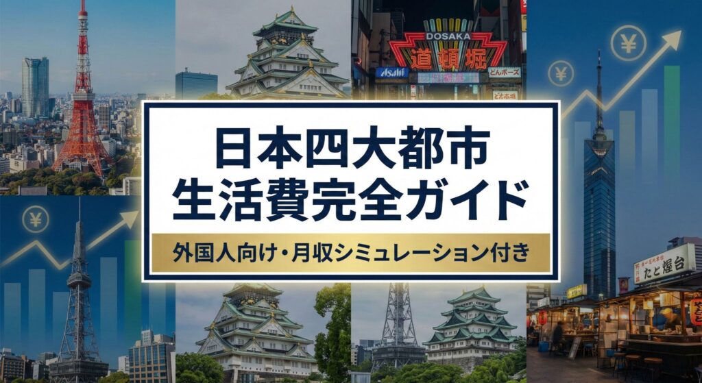日本四大城市生活费完全指南：包含外国人月收支模拟与各城市对比。